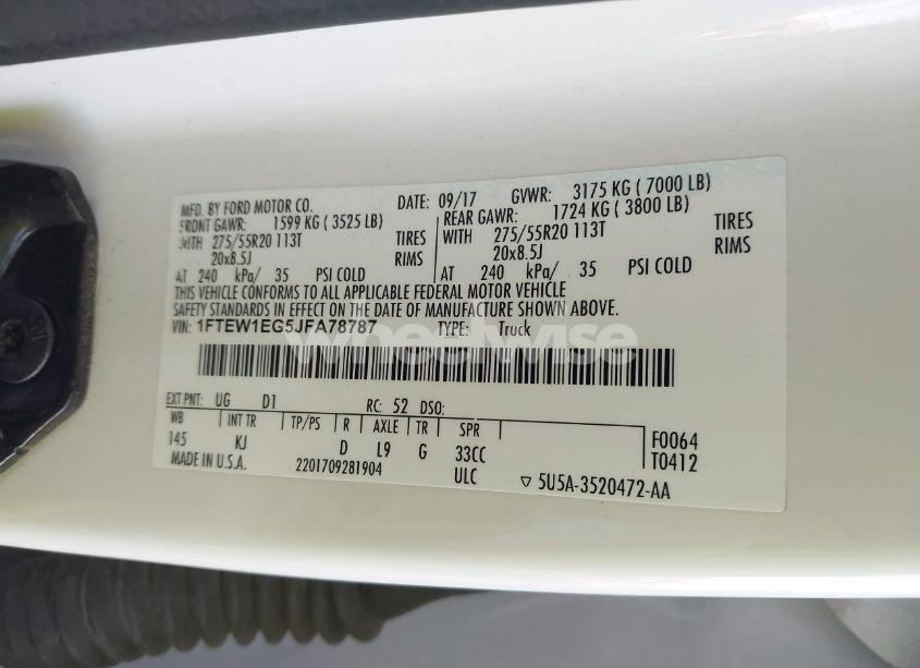 Photo 9 of 2018 Ford F-150 KING RANCH (VIN 1FTEW1EG5JFA78787)