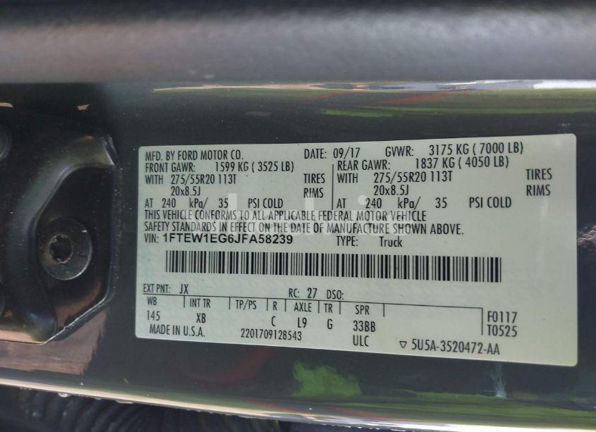 Photo 9 of 2018 Ford F-150 XLT (VIN 1FTEW1EG6JFA58239)