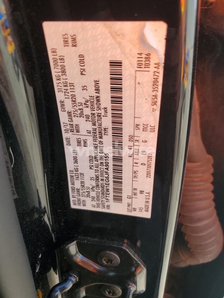 Photo 12 of 2018 FORD F150 SUPERCREW (VIN 1FTEW1EG6JFA90155)