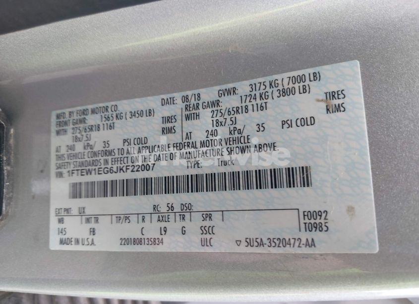 Photo 9 of 2018 Ford F-150 XLT (VIN 1FTEW1EG6JKF22007)