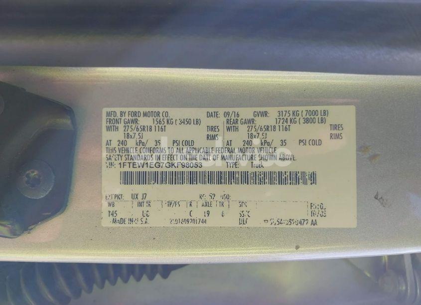 Photo 9 of 2016 Ford F-150 XLT (VIN 1FTEW1EG7GKF98053)
