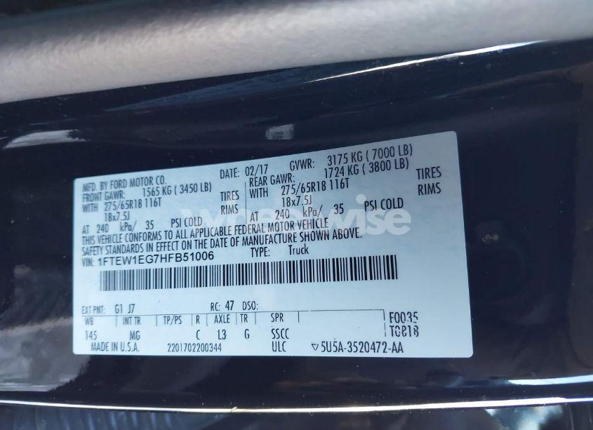 Photo 9 of 2017 Ford F-150 XLT (VIN 1FTEW1EG7HFB51006)