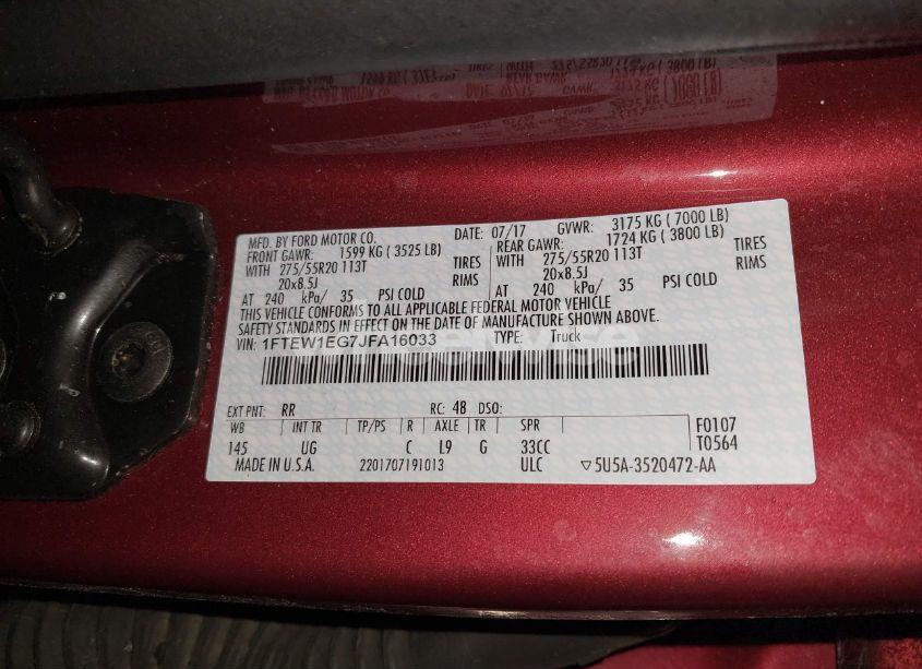 Photo 9 of 2018 Ford F-150 XLT (VIN 1FTEW1EG7JFA16033)