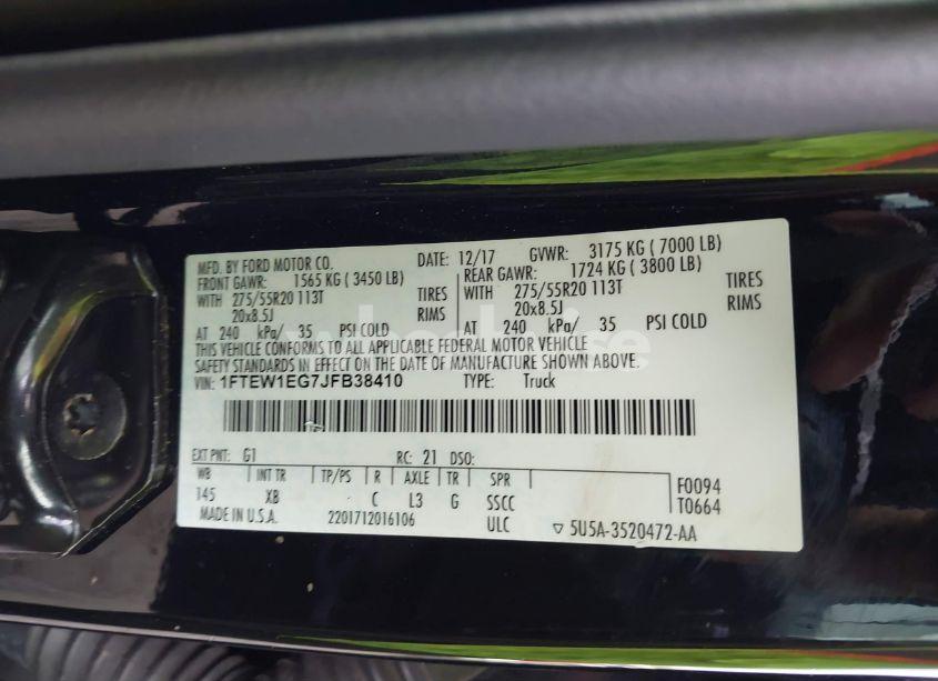 Photo 9 of 2018 Ford F-150 XLT (VIN 1FTEW1EG7JFB38410)
