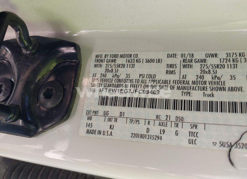 Photo 9 of 2018 Ford F-150 KING RANCH (VIN 1FTEW1EG7JFC09489)