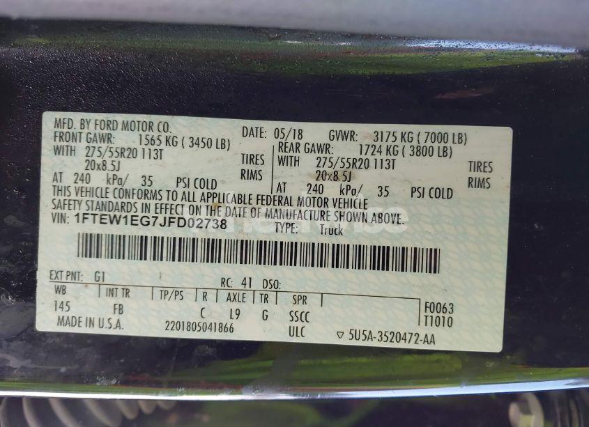 Photo 9 of 2018 Ford F-150 XLT (VIN 1FTEW1EG7JFD02738)