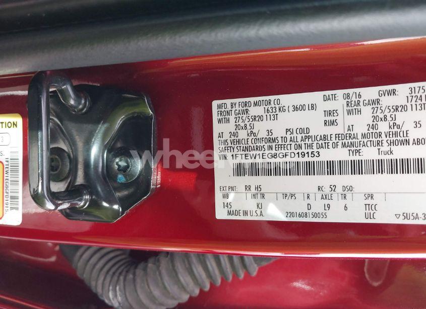 Photo 9 of 2016 Ford F-150 KING RANCH (VIN 1FTEW1EG8GFD19153)