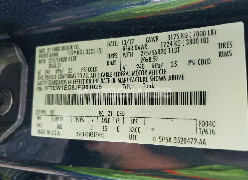 Photo 9 of 2018 Ford F-150 XLT (VIN 1FTEW1EG8JFB01026)