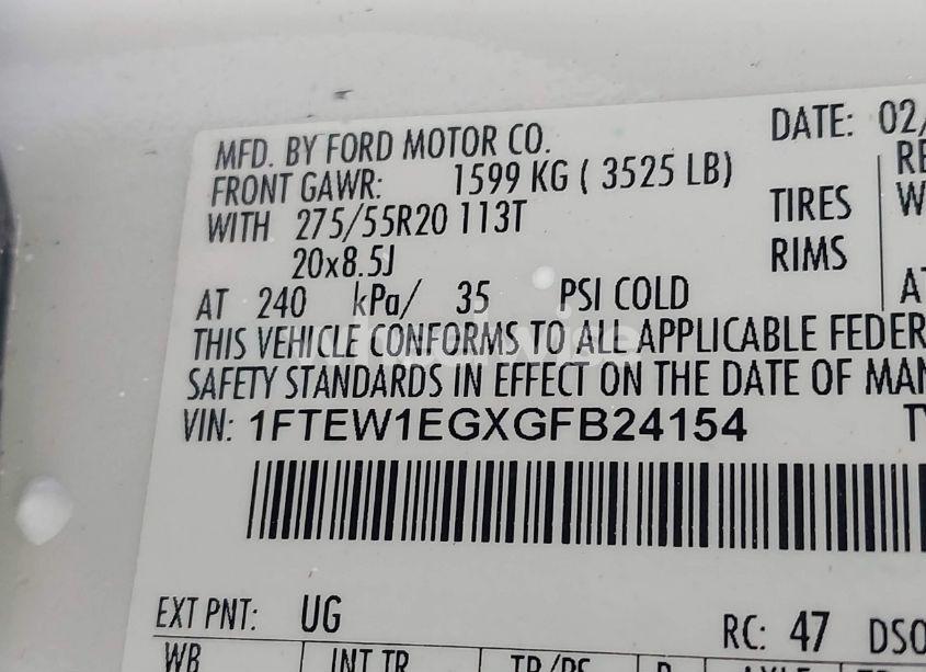 Photo 9 of 2016 Ford F-150 PLATINUM (VIN 1FTEW1EGXGFB24154)