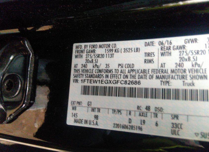 Photo 9 of 2016 Ford F-150 PLATINUM (VIN 1FTEW1EGXGFC82686)