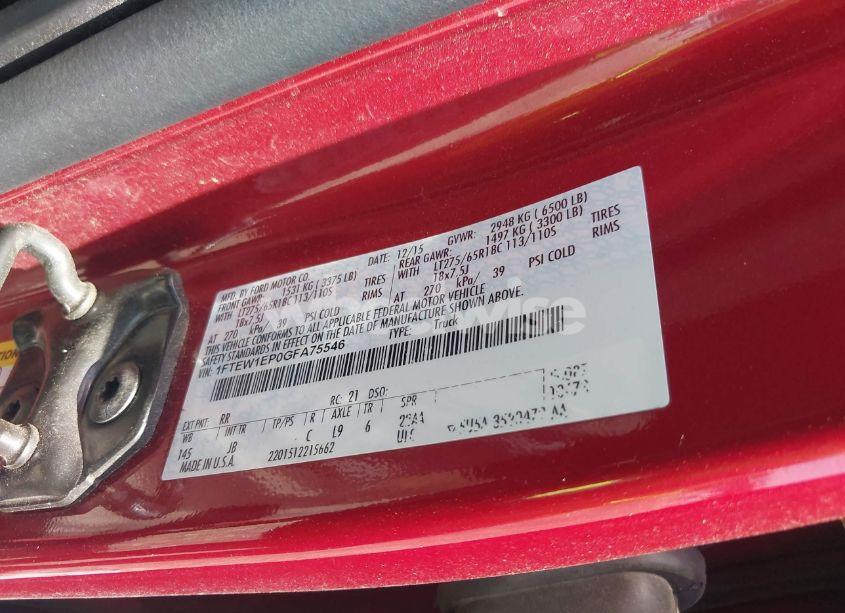 Photo 9 of 2016 Ford F-150 XLT (VIN 1FTEW1EP0GFA75546)