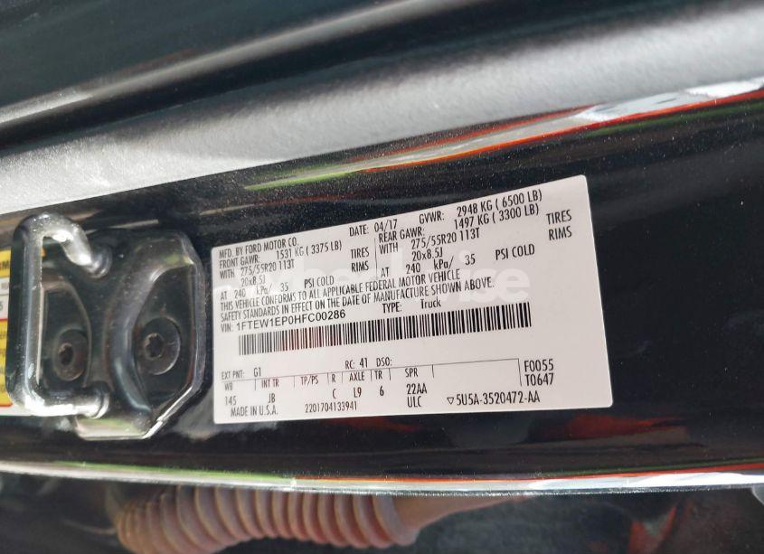 Photo 9 of 2017 Ford F-150 XLT (VIN 1FTEW1EP0HFC00286)