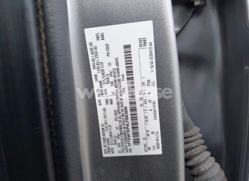 Photo 9 of 2020 Ford F-150 XL (VIN 1FTEW1EP0LFB83899)