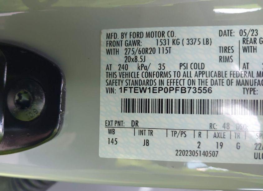 Photo 9 of 2023 Ford F-150 XL (VIN 1FTEW1EP0PFB73556)