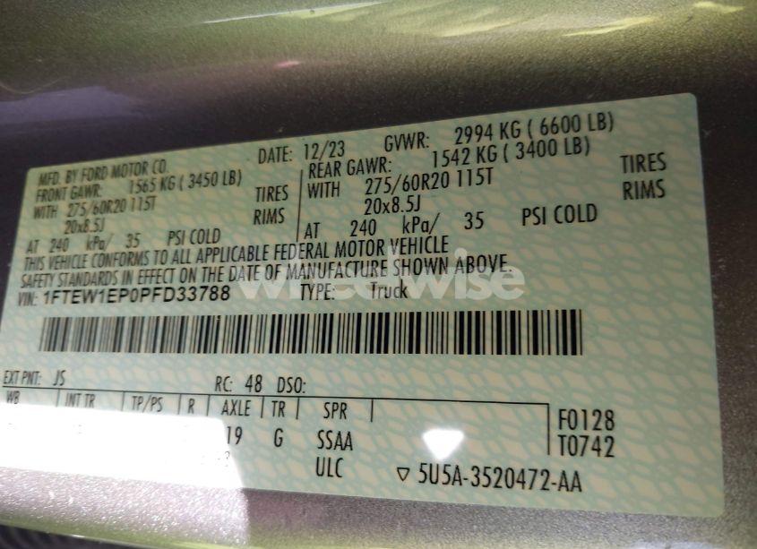 Photo 9 of 2023 Ford F-150 XLT (VIN 1FTEW1EP0PFD33788)