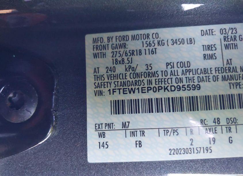 Photo 9 of 2023 Ford F-150 XLT (VIN 1FTEW1EP0PKD95599)