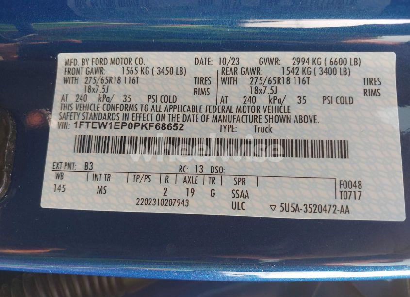 Photo 9 of 2023 Ford F-150 XLT (VIN 1FTEW1EP0PKF68652)