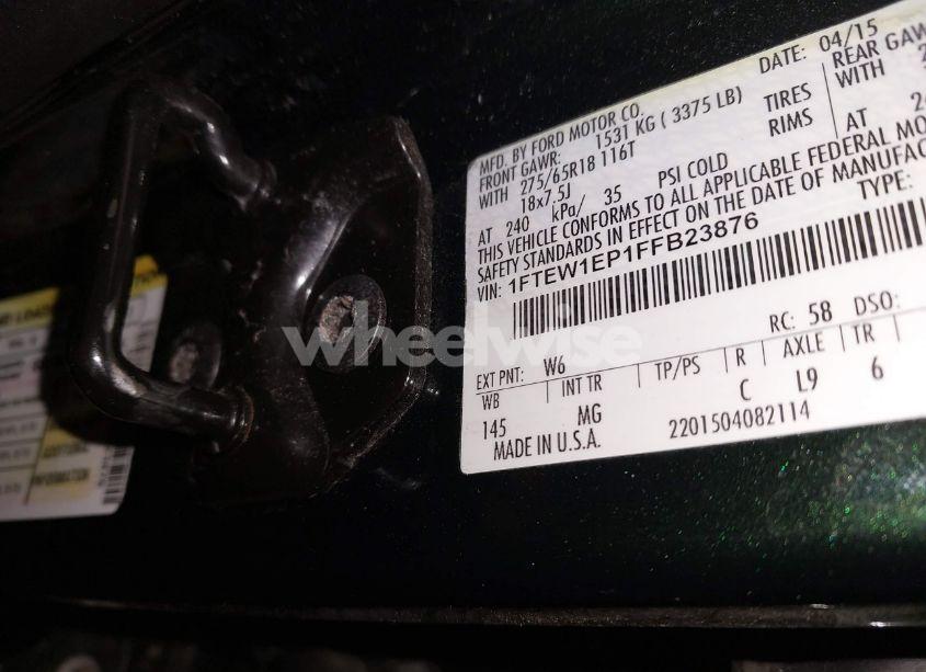 Photo 9 of 2015 Ford F-150 XLT (VIN 1FTEW1EP1FFB23876)