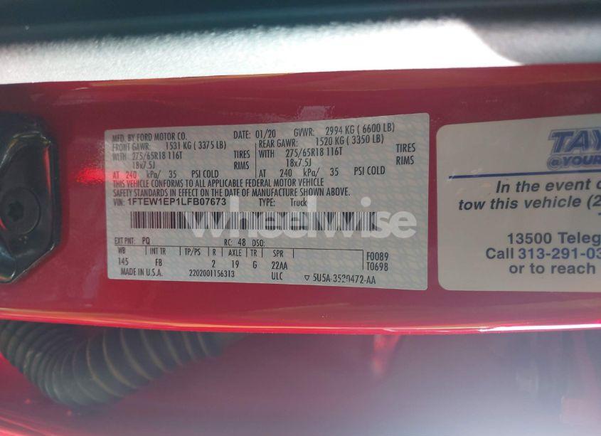 Photo 9 of 2020 Ford F-150 XLT (VIN 1FTEW1EP1LFB07673)