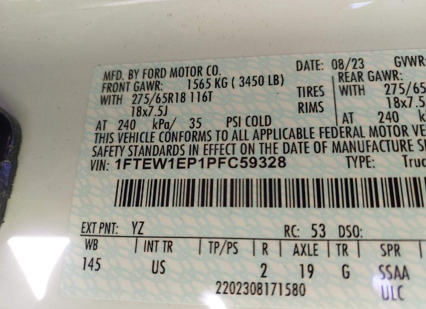 Photo 9 of 2023 Ford F-150 XLT (VIN 1FTEW1EP1PFC59328)