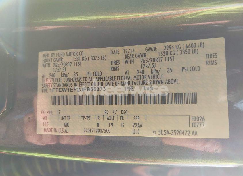 Photo 9 of 2018 Ford F-150 XLT (VIN 1FTEW1EP2JFB55373)
