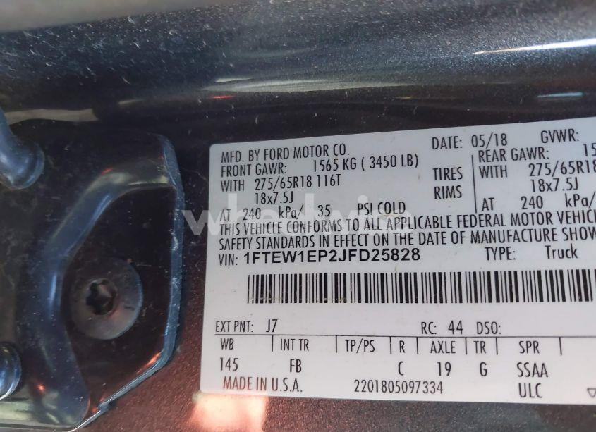 Photo 9 of 2018 Ford F-150 XLT (VIN 1FTEW1EP2JFD25828)