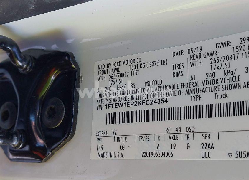 Photo 9 of 2019 Ford F-150 XL (VIN 1FTEW1EP2KFC24354)