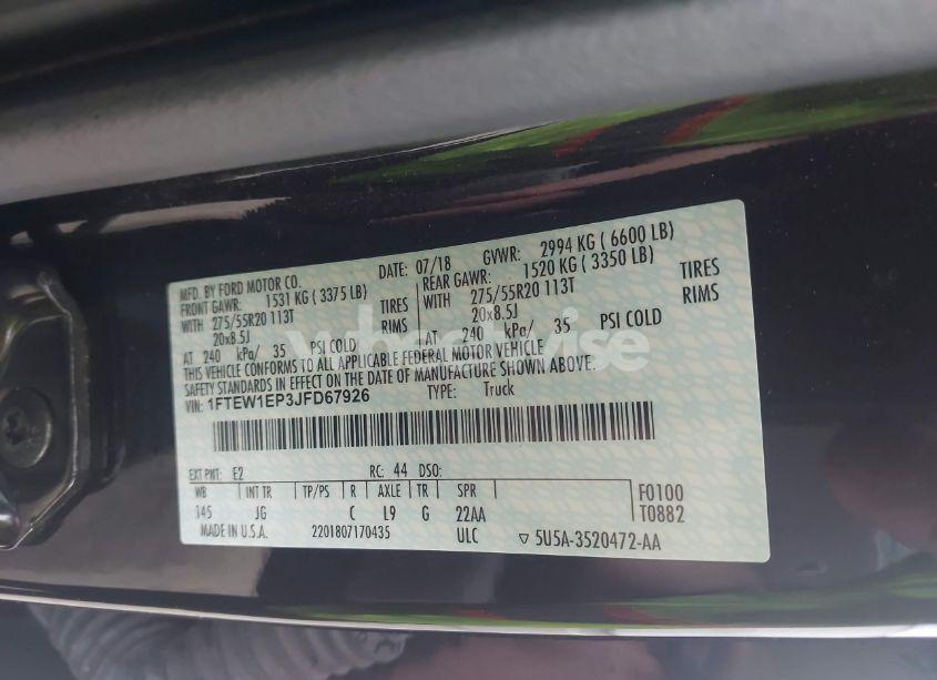 Photo 9 of 2018 Ford F-150 XL (VIN 1FTEW1EP3JFD67926)