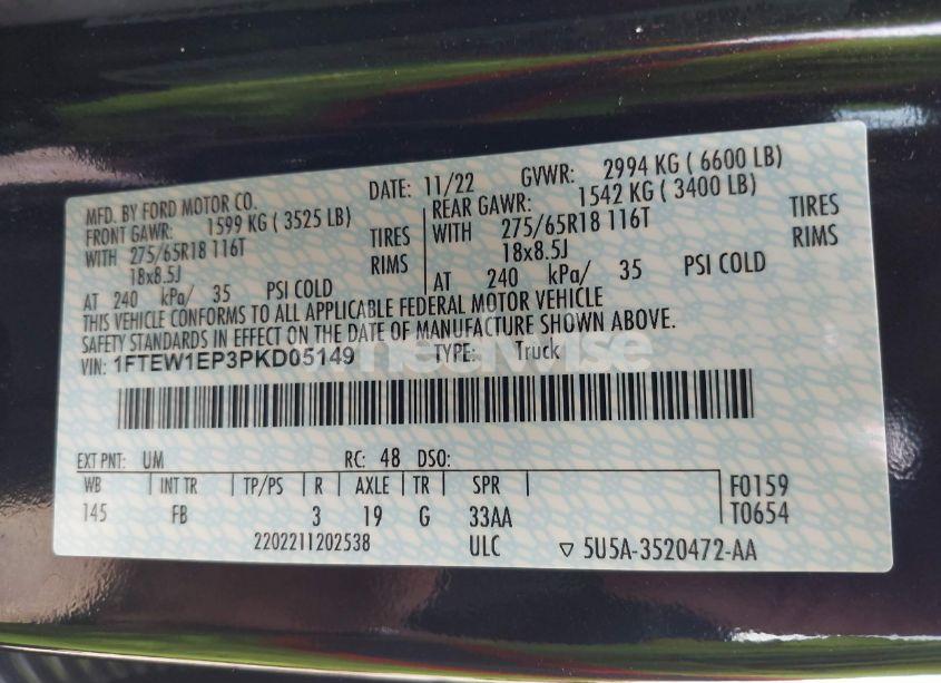 Photo 9 of 2023 Ford F-150 XLT (VIN 1FTEW1EP3PKD05149)