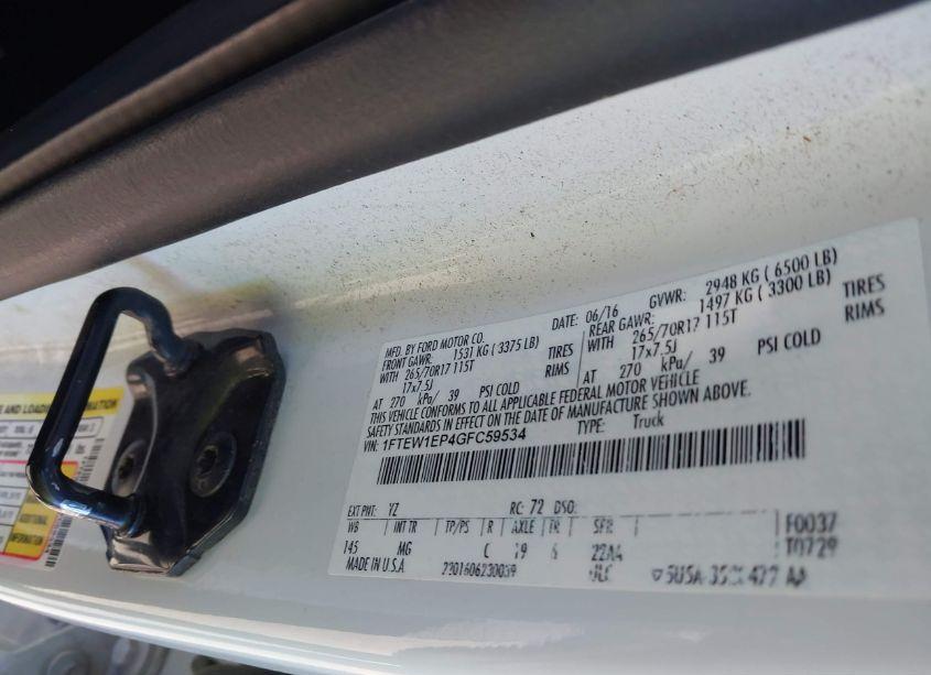 Photo 9 of 2016 Ford F-150 XLT (VIN 1FTEW1EP4GFC59534)