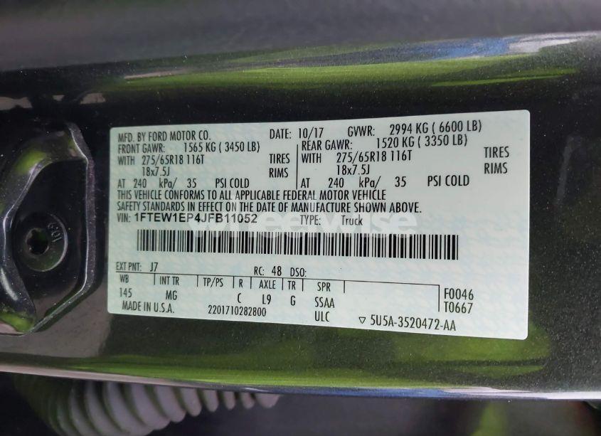 Photo 9 of 2018 Ford F-150 XLT (VIN 1FTEW1EP4JFB11052)