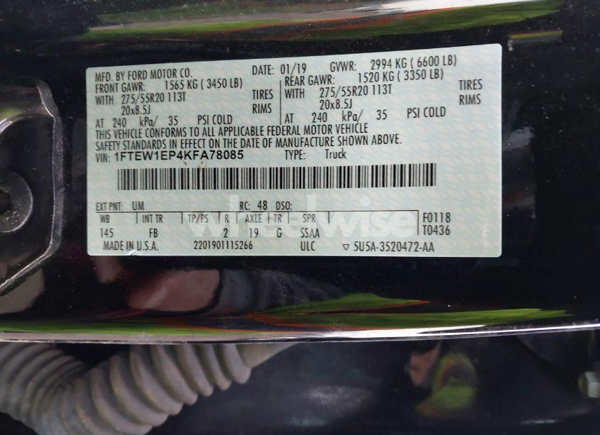 Photo 9 of 2019 Ford F-150 XLT (VIN 1FTEW1EP4KFA78085)