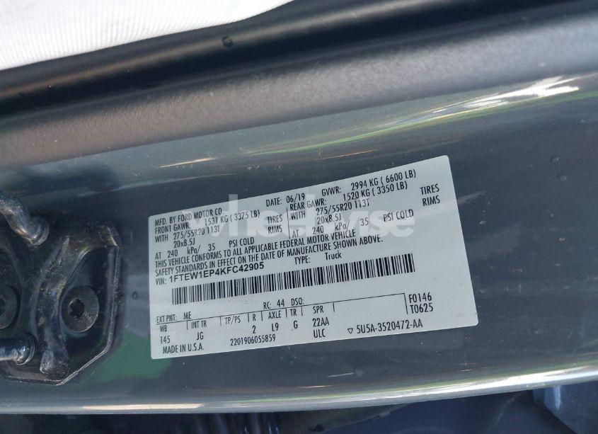 Photo 9 of 2019 Ford F-150 XL (VIN 1FTEW1EP4KFC42905)