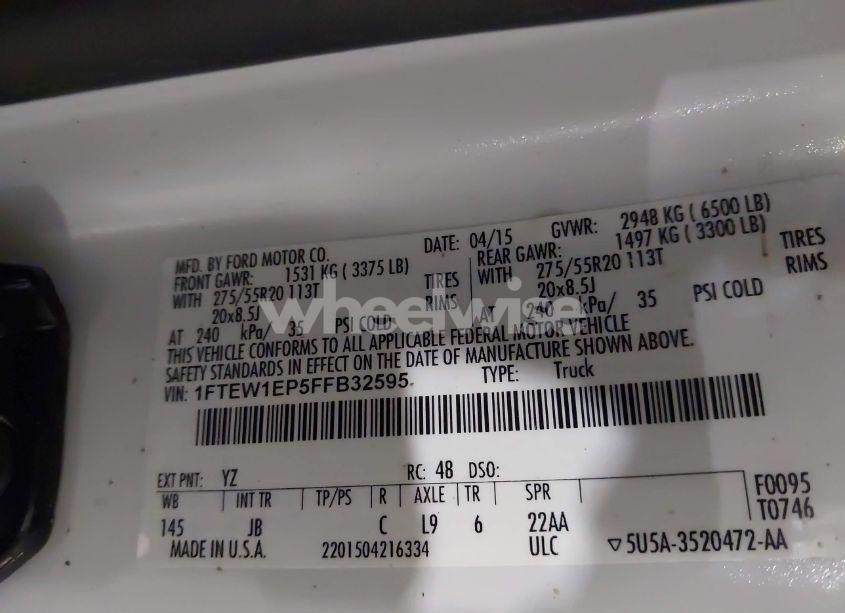 Photo 9 of 2015 Ford F-150 XLT (VIN 1FTEW1EP5FFB32595)