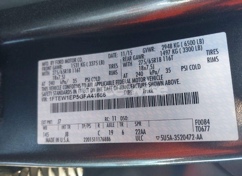 Photo 9 of 2016 Ford F-150 XLT (VIN 1FTEW1EP5GFA41666)