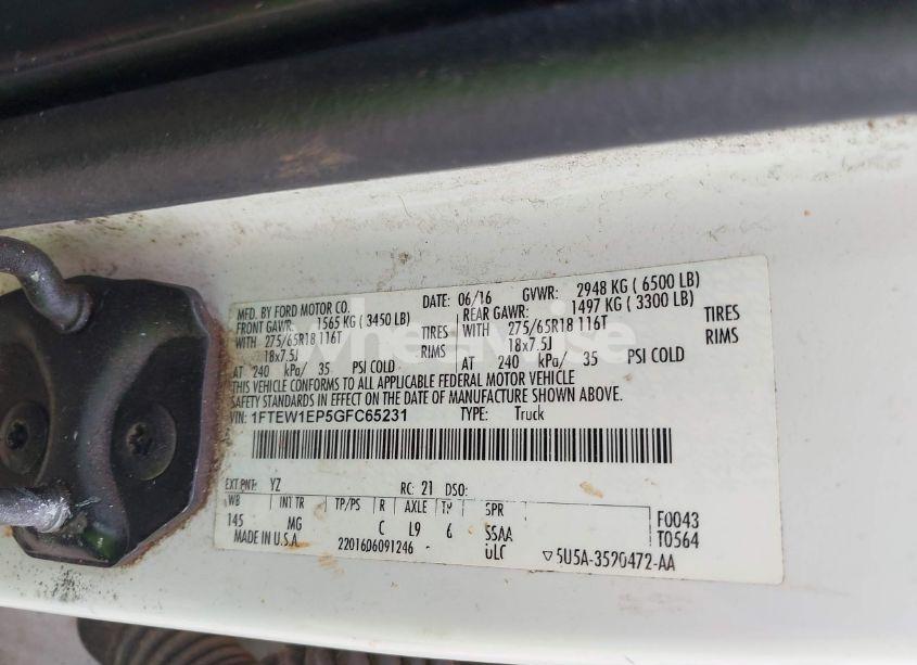 Photo 9 of 2016 Ford F-150 XLT (VIN 1FTEW1EP5GFC65231)