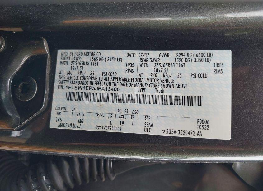 Photo 8 of 2018 Ford F-150 XLT (VIN 1FTEW1EP5JFA13406)