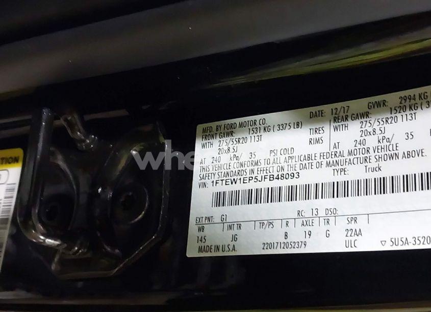 Photo 9 of 2018 Ford F-150 XL (VIN 1FTEW1EP5JFB48093)