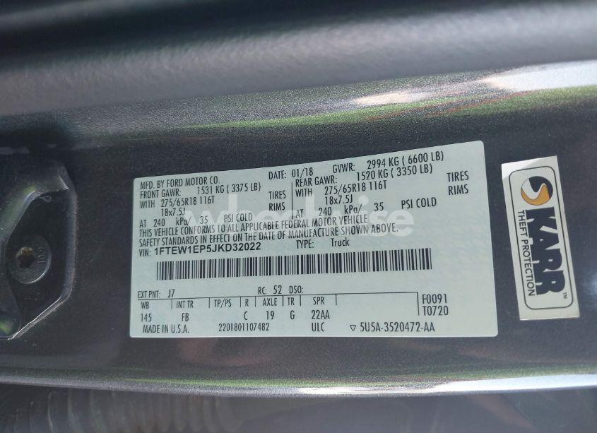 Photo 9 of 2018 Ford F-150 XLT (VIN 1FTEW1EP5JKD32022)