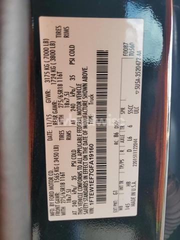 Photo 8 of 2016 FORD F150 SUPERCREW (VIN 1FTEW1EP6FFB11576)