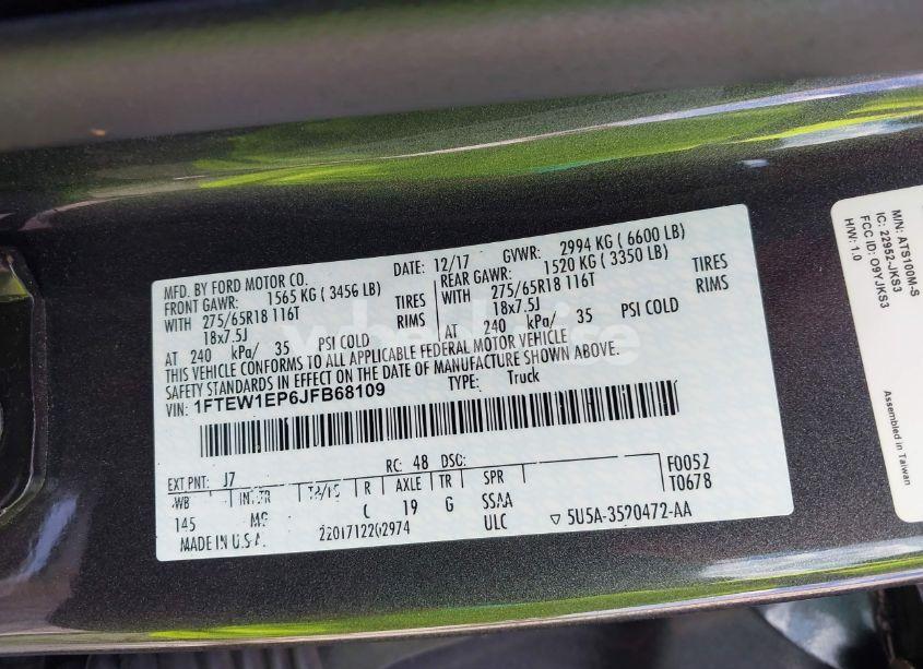 Photo 9 of 2018 Ford F-150 XLT (VIN 1FTEW1EP6JFB68109)