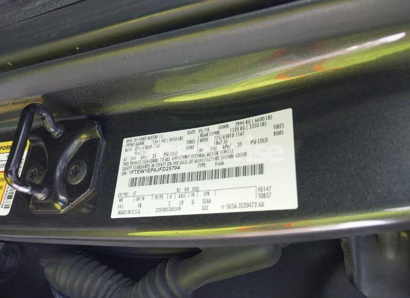 Photo 9 of 2018 Ford F-150 XLT (VIN 1FTEW1EP6JFD25704)