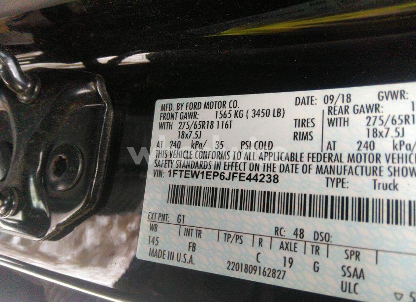 Photo 9 of 2018 Ford F-150 XLT (VIN 1FTEW1EP6JFE44238)