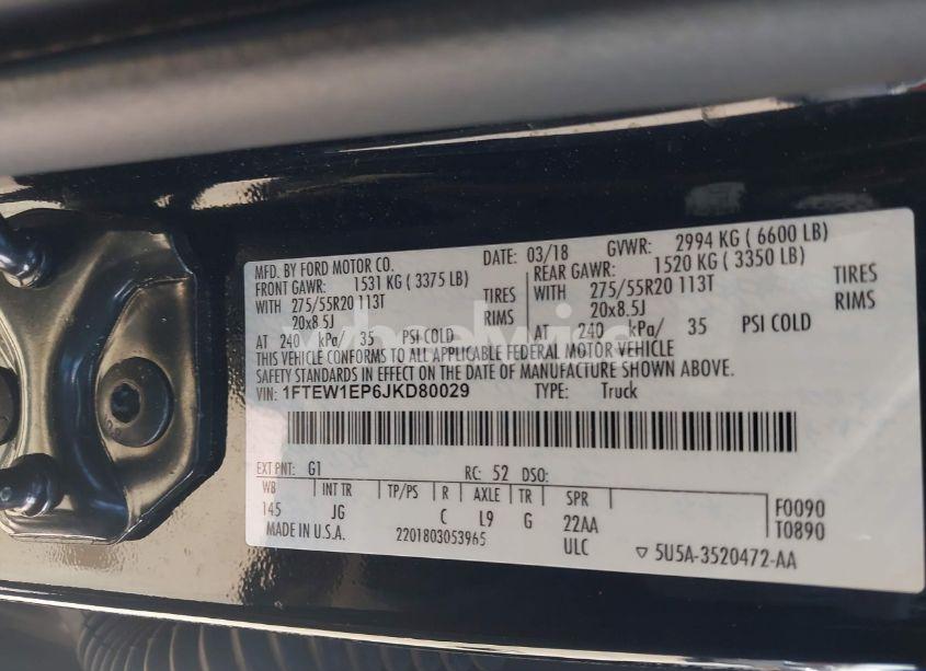 Photo 9 of 2018 Ford F-150 XL (VIN 1FTEW1EP6JKD80029)