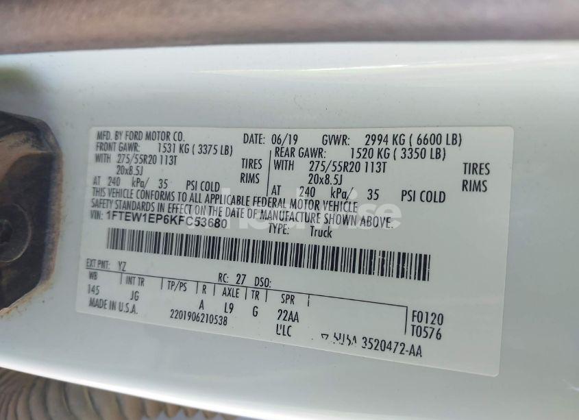 Photo 9 of 2019 Ford F-150 XL (VIN 1FTEW1EP6KFC53680)