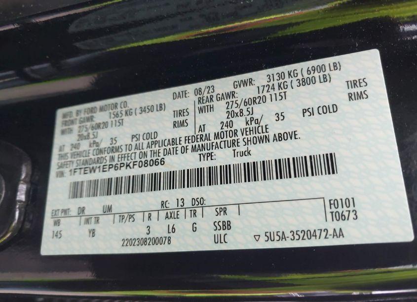 Photo 9 of 2023 Ford F-150 XLT (VIN 1FTEW1EP6PKF08066)