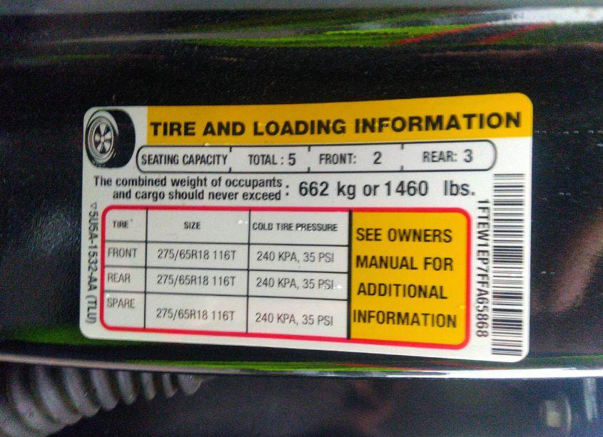 Photo 9 of 2015 Ford F-150 XLT (VIN 1FTEW1EP7FFA65868)