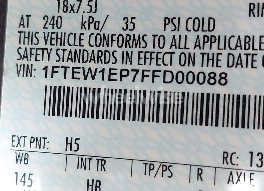 Photo 9 of 2015 Ford F-150 LARIAT (VIN 1FTEW1EP7FFD00088)