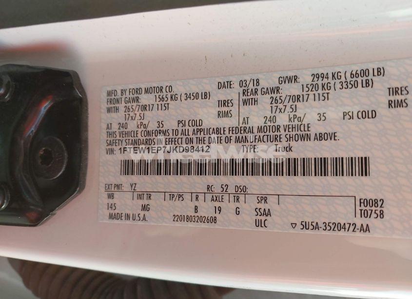 Photo 9 of 2018 Ford F-150 XLT (VIN 1FTEW1EP7JKD98412)