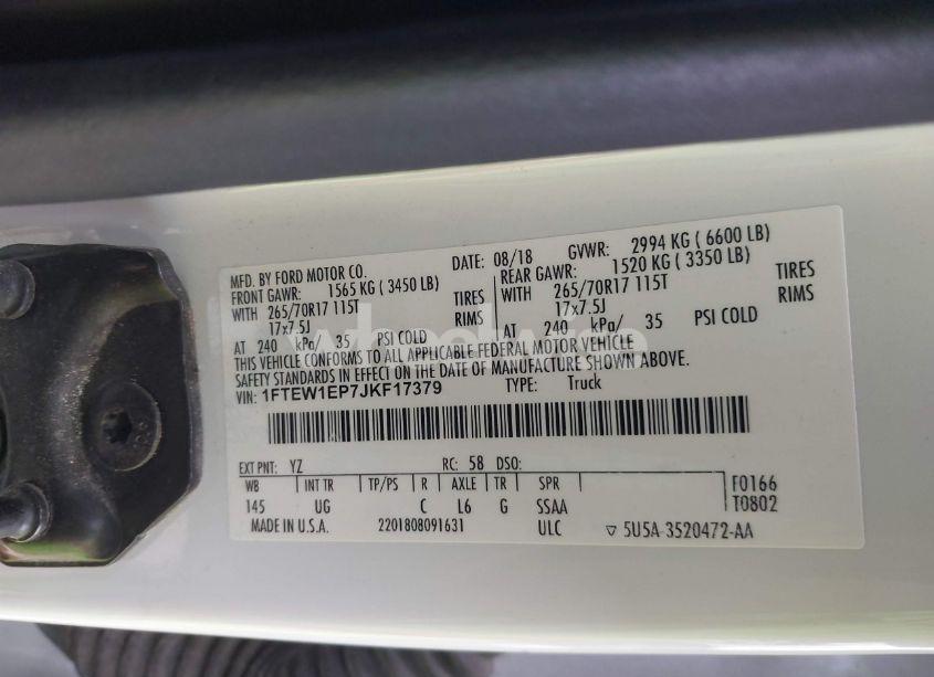 Photo 9 of 2018 Ford F-150 XLT (VIN 1FTEW1EP7JKF17379)